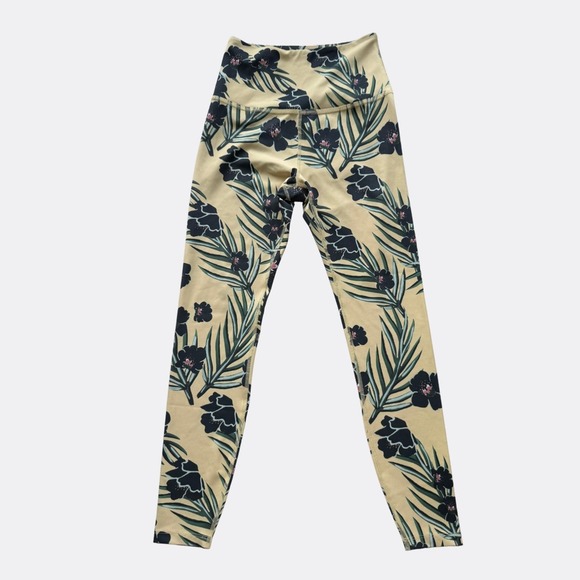 Beyond Yoga Leggings Women's Size Small S Yellow Floral Olympus High Waisted - Picture 2 of 7
